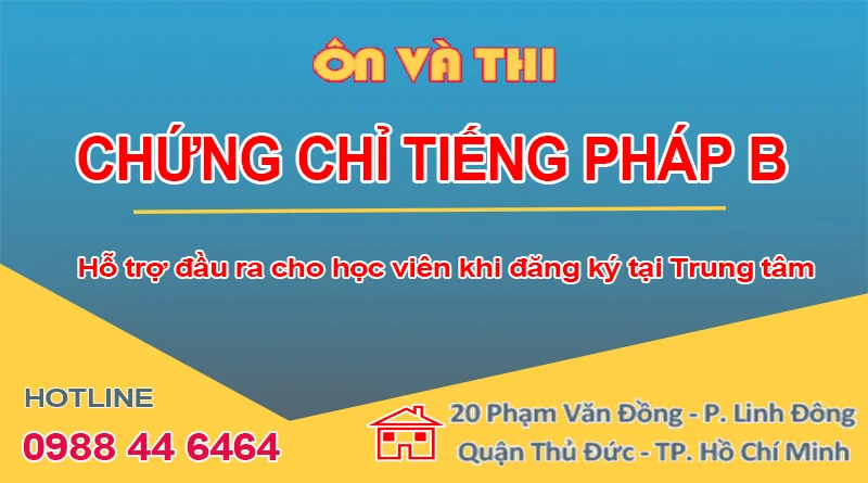 Chứng chỉ Tiếng Pháp B Quốc gia