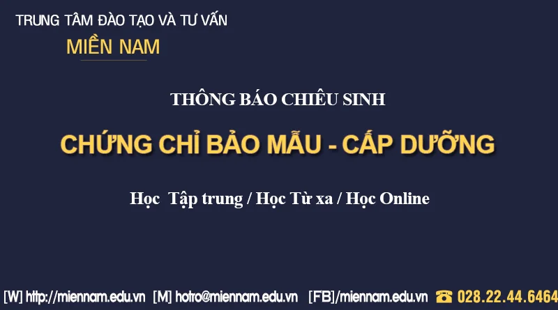 Chứng chỉ Bảo mẫu trường mầm non