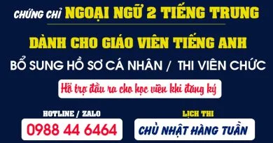 Chứng chỉ Tiếng Trung - Chứng chỉ Ngoại ngữ 2 dành cho Giáo viên