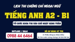 Lịch thi Chứng chỉ Tiếng anh A2, B1, B2 tại TPHCM
